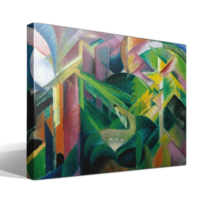 Cuadro Canvas Ciervo en Jardín Monasterio Franz Marc - Alta Resolución - Lienzo Algodón 100% - Bastidor Madera - Fabricado en España