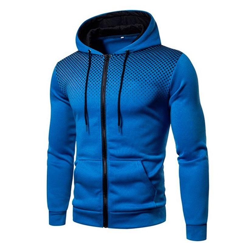 TK Sudadera De Capucha Estampada Con Bolsillos Para Hombre Cierre De Cremallera Estilo Casual Ajustada Para Deportes Al Aire Libre Primavera Otoño