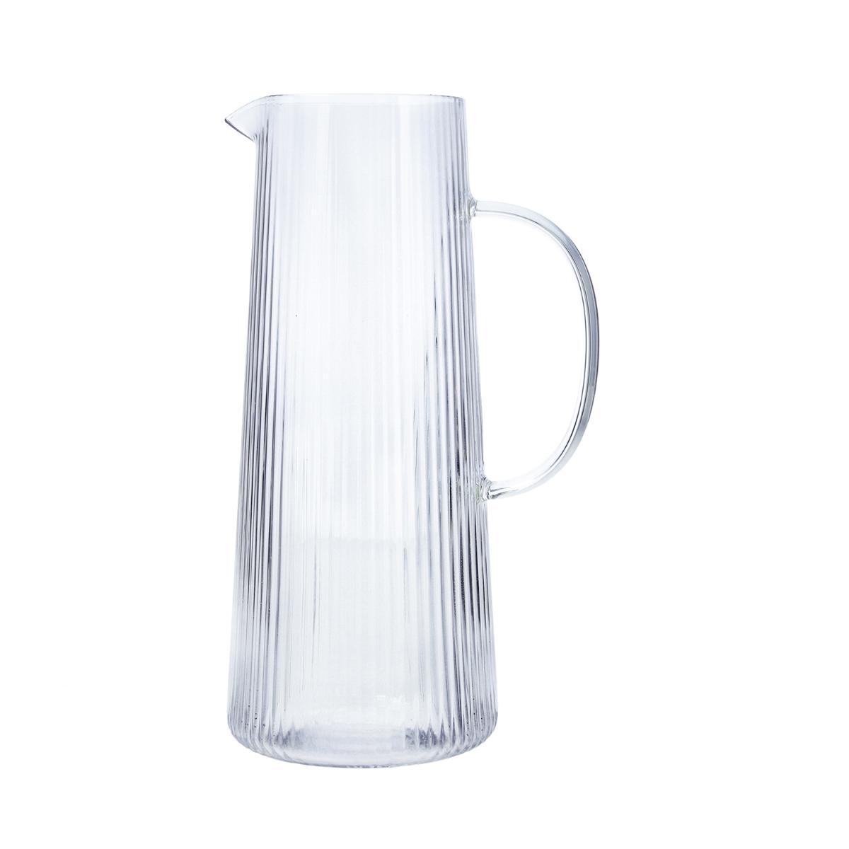 BIDASOA LAVIK Jarra Boro 1,4L Transparente Con relieve Fácil de limpiar Ecológico