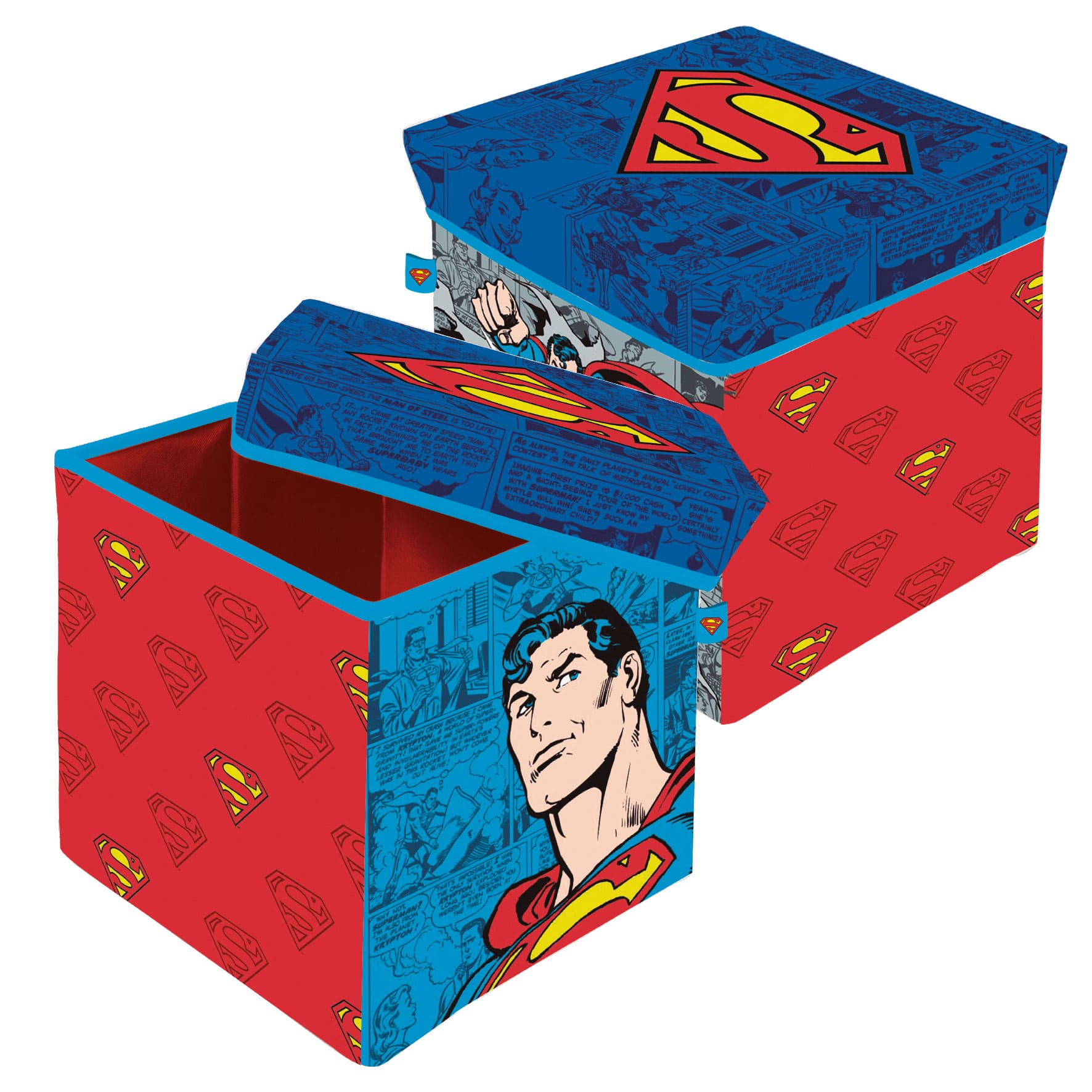 ARDITEX SU15798 Asiento Guardatodo textil plegable de 30x30x30cm de WARNER BROSS-Superman