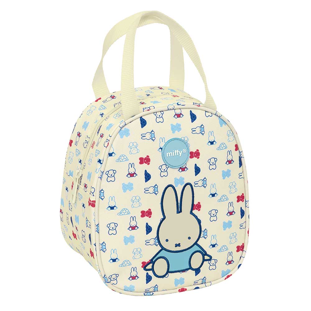 SAFTA | Neceseres Térmicos Miffy Y Interior Forrado de Aluminio Frío-Calor, Material Reciclado, Asa de Mano Superior, Cremallera Doble, Material Reciclado Repelente al Agua, Licencia Oficial