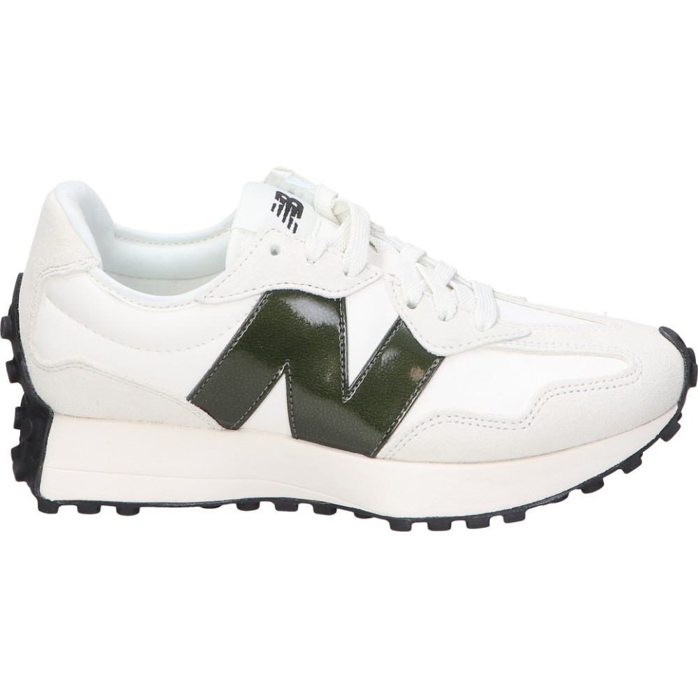 NEW BALANCE | Zapatillas New Balance 327 para Mujer – Deportiva Casual en Color Blanco con Detalles en Negro Charol – Sneakers con Cordones – Estilosas y Cómodas – Modelo WS327JWA