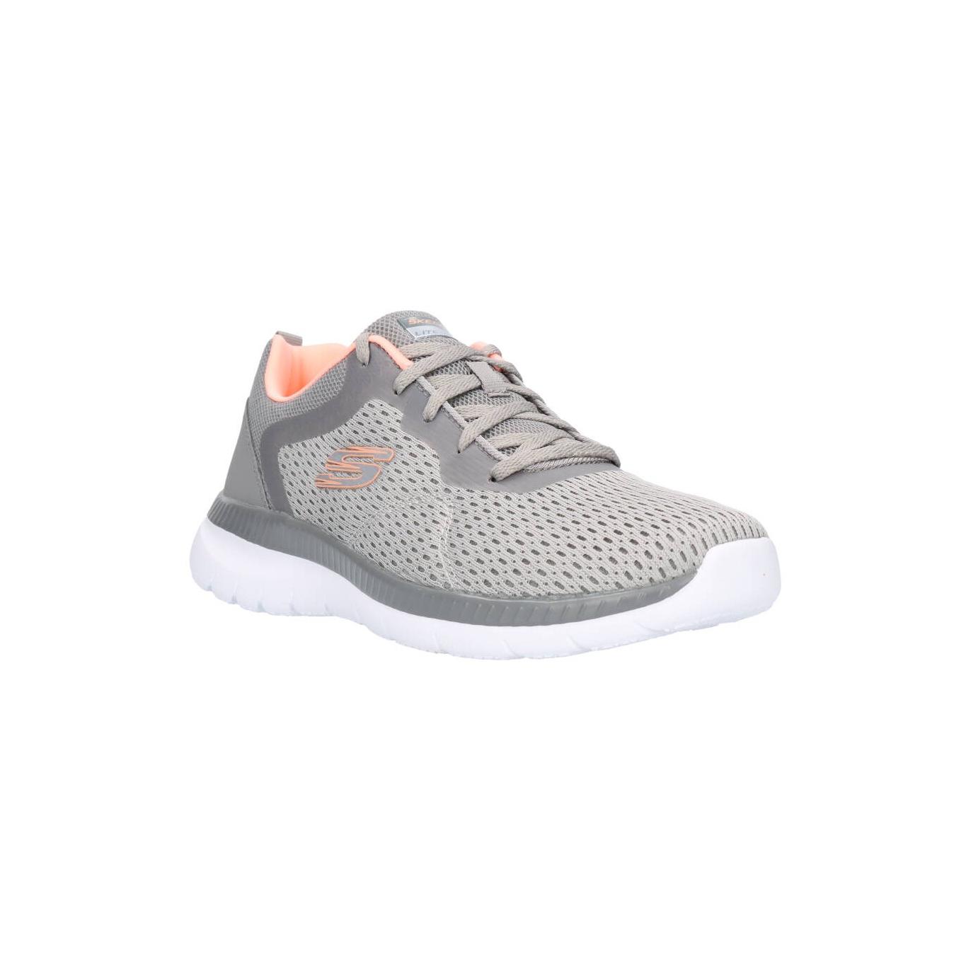 Skechers Zapatillas de Caminar para Mujer Bountiful Quick Path-12607/GYCL - Gris y Coral