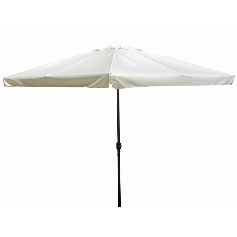 Gerimport Sombrilla Blanca 3 Metros Tubo Aluminio con Manivela 48 Mm - Protección Solar - Fácil de Usar