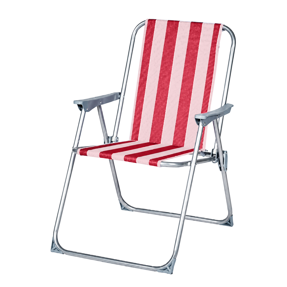 Life Basics Silla de Playa Plegable con Apoyabrazos, Silla Exterior Ligera y Portátil, Tejido Transpirable, Resistente y Fácil de Transportar, para Playa, Jardín, Terraza, Camping y Pesca, 55 x 56 x 80 cm