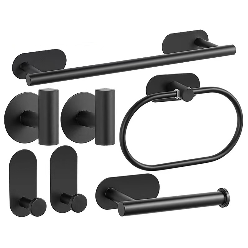 OmHom Juego De Accesorios De Baño En Acero Inoxidable 304 Con Barra De Toalla Anillo De Toalla Porta Papel Y Gancho De Bata Niquel Pulido