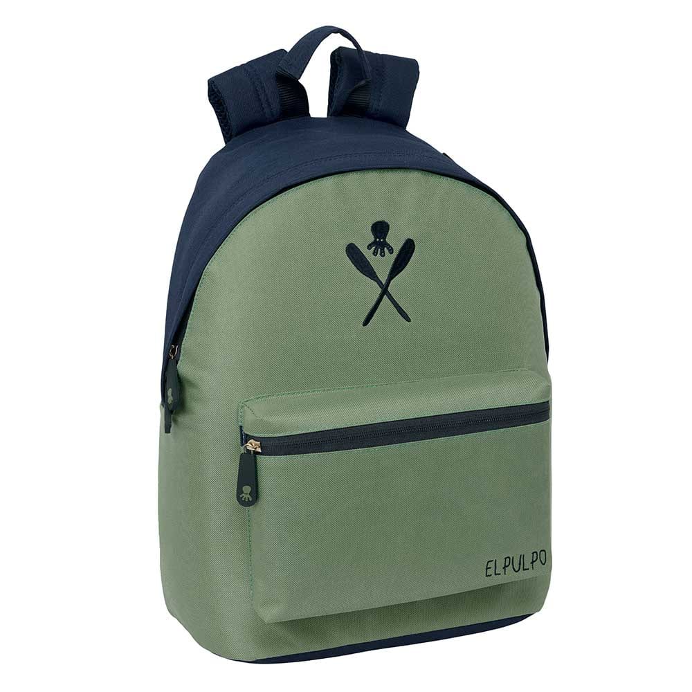 SAFTA | Mochilas Escolares Doble El Pulpo para Portátil y Tablet Compartimento Antirrobo Trasero Acolchado, Doble Tirador en Cremallera Principal, Bolsillo Frontal con Cremallera, Asa Superior, Marino