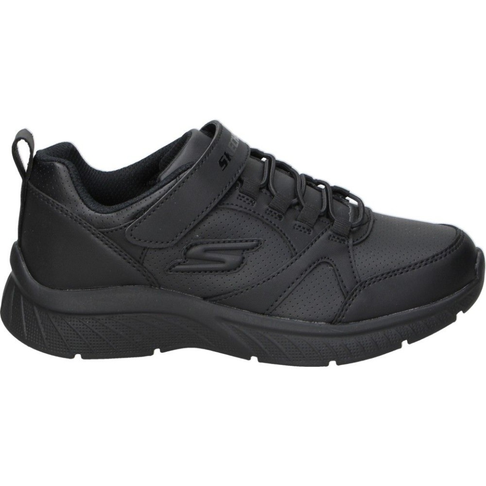 SKECHERS | Zapatillas Skechers Microspec Plus - School Sweets para Niña – Deportiva Negra con Cordones Elásticos y Velcro – Cierre Adaptativo – Máximo Ajuste – Apto para Lavadora – Modelo 302635L-BBK