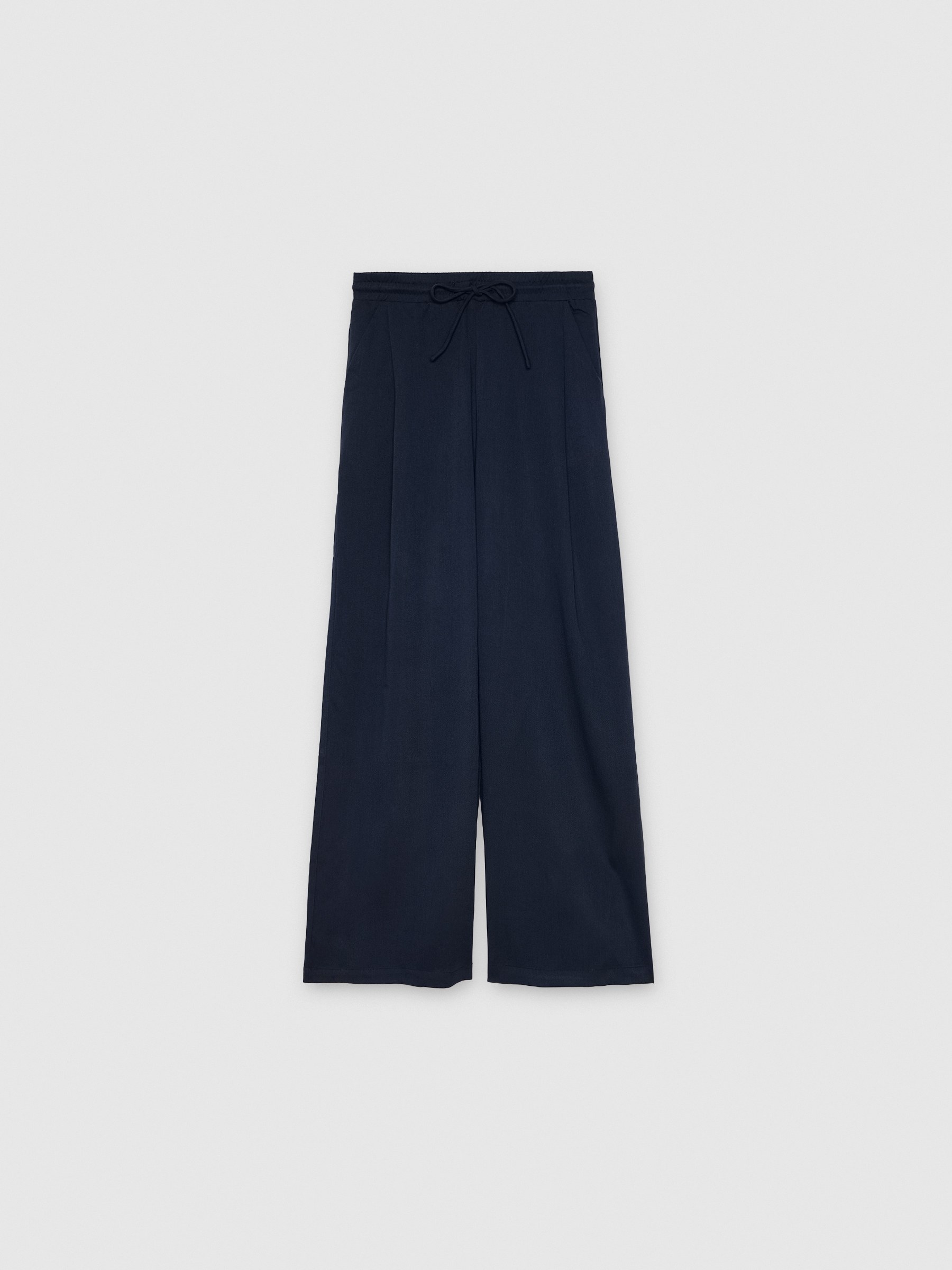 Pantalón jogger palazzo de viscosa, tiro alto, wide leg y cintura elástica INSIDE