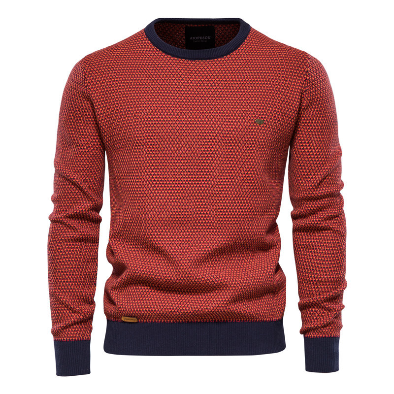 TK Top de punto para hombre, jersey personalizado con cuello redondo para otoño e invierno