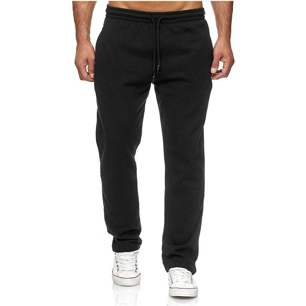 TK Pantalones casuales de moda para hombre de otoño e invierno, pantalones deportivos casuales de terciopelo cepillado de color sólido