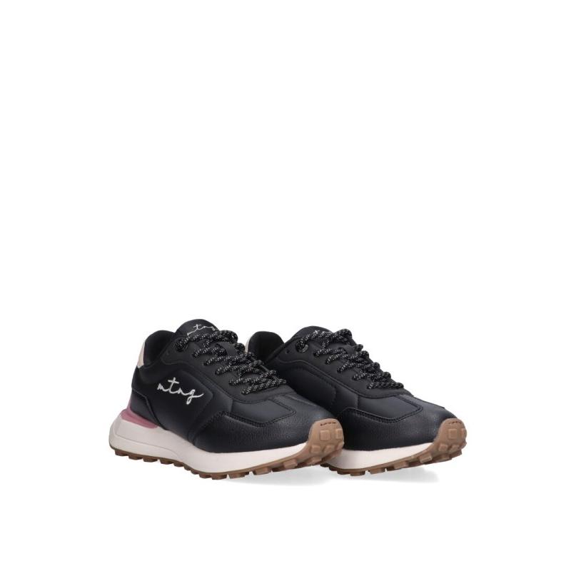 Zapatillas Casual Mustang - Mujer - Suela Plana - Modelo 60460 - Color Negro