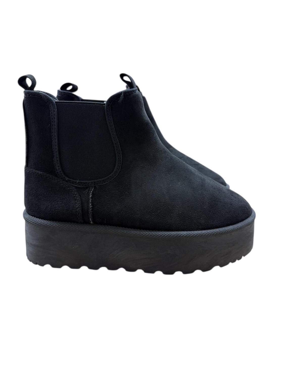 Botin Elastico Pelo Interior Negro