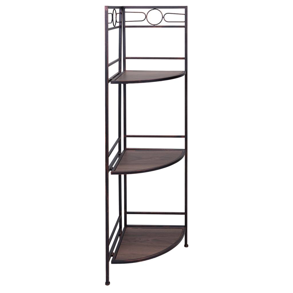 Wonderlust Deco - Estantería rinconera de madera y metal negra 50x36x126 Multicolor 50x36x126h cm