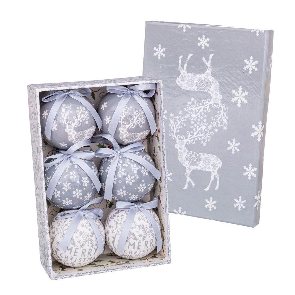 Set de 6 bolas de Navidad reno de polyfoam plateadas de Ø 7 cm  LOLAhome