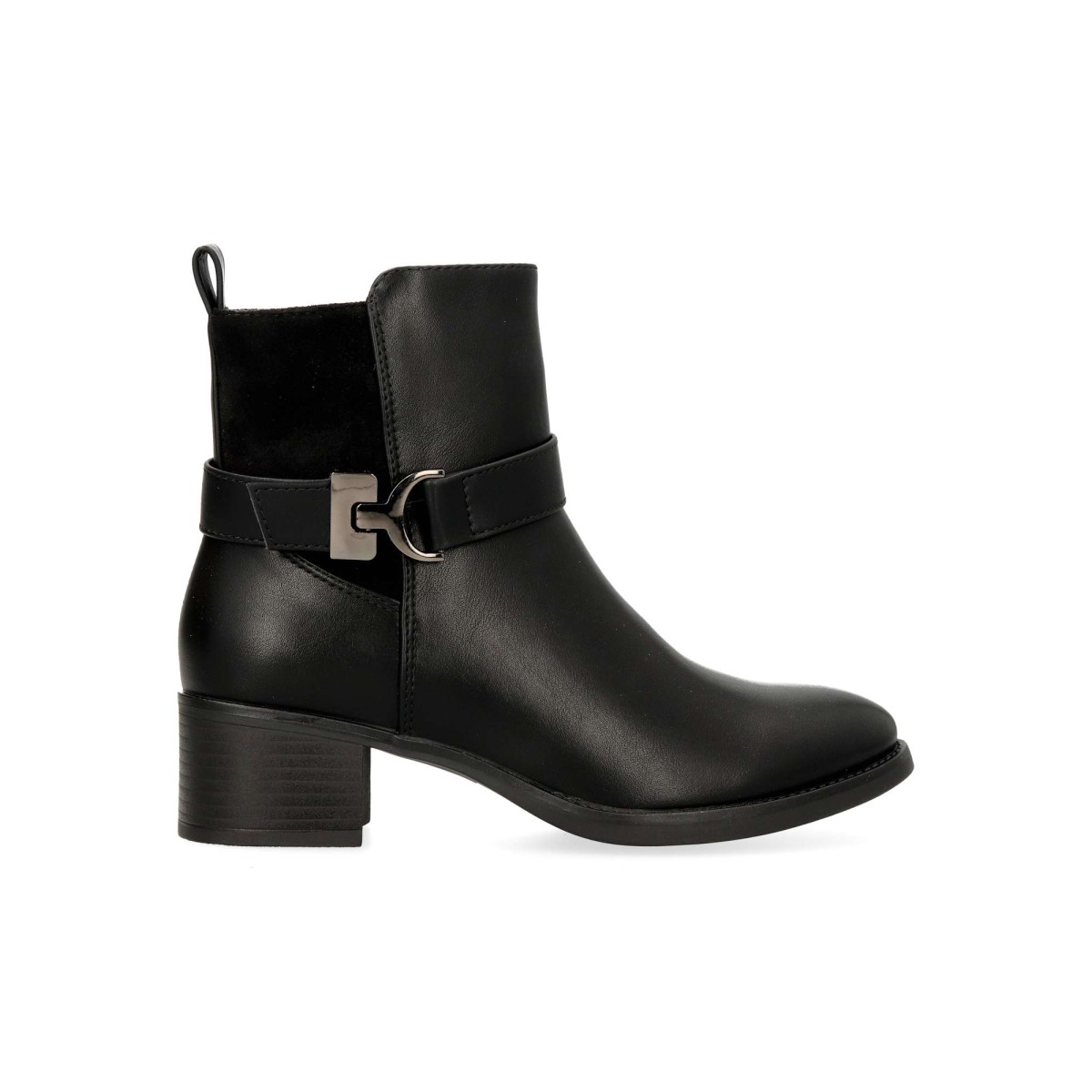 Vanessa Calzados - Botines de mujer con tacón ancho 4 cm piel sintética marrón cremallera lateral cómodos invierno