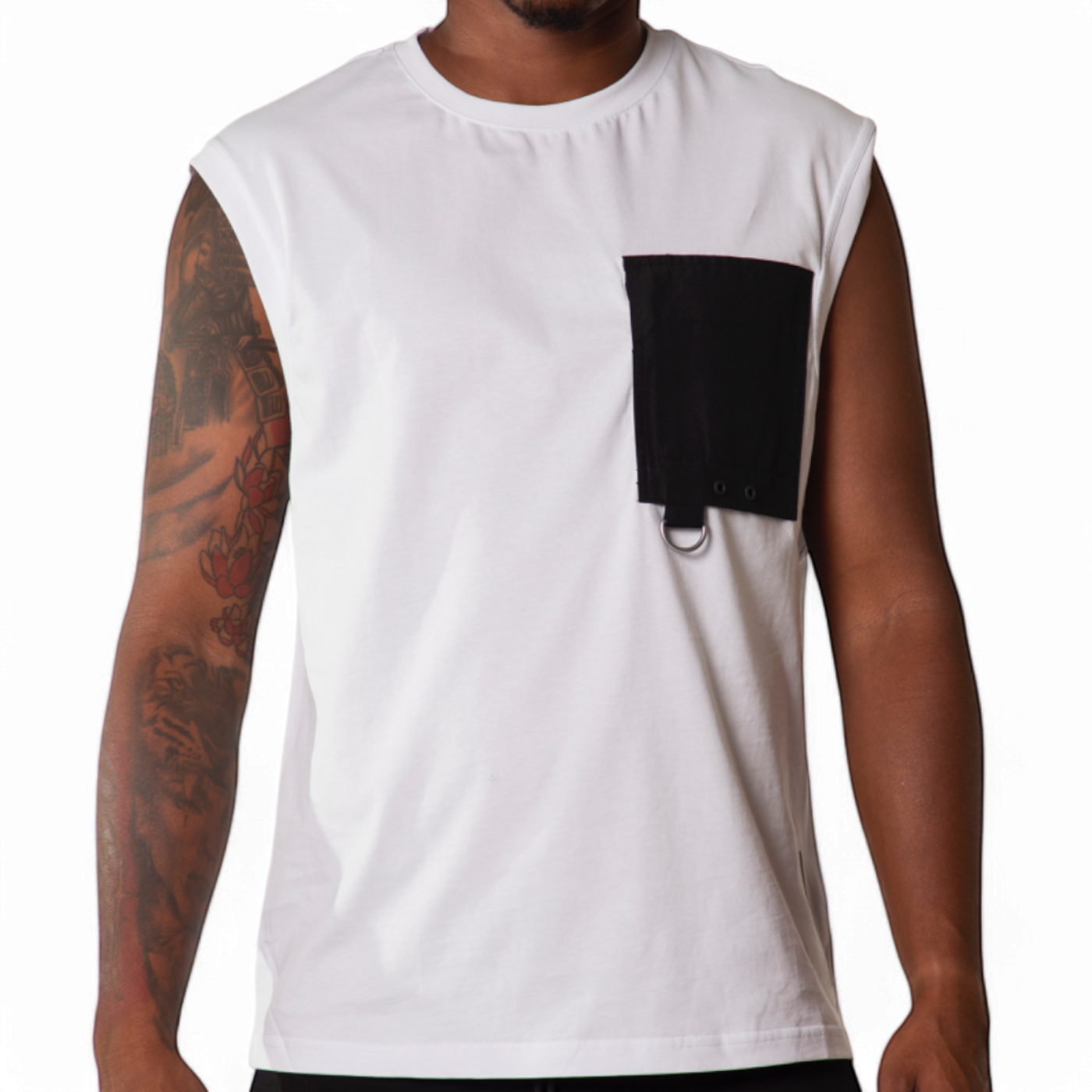 Camiseta Antony Morato Sin Mangas Bolsillo Contraste Blanco Hombre Moderno, Ropa casual 100% Algodón