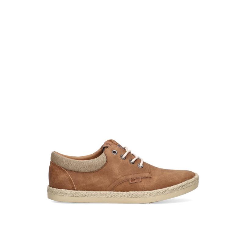 Zapatillas Lona Mustang - Hombre - Suela Plana - Modelo 84666 - Color Cuero