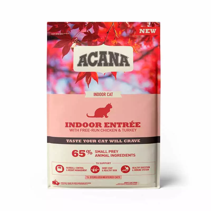 Acana – Pienso para gatos Adultos Indoor Entrée sabor pollo y arenque Acana 1,8 kg.