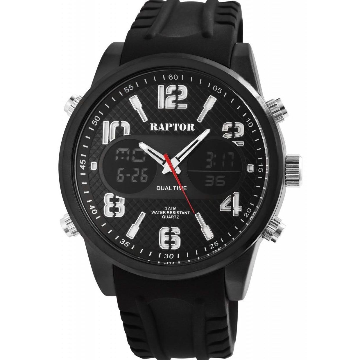 Reloj Raptor®Hombre Cosar Preto com Bracelete em Silicone