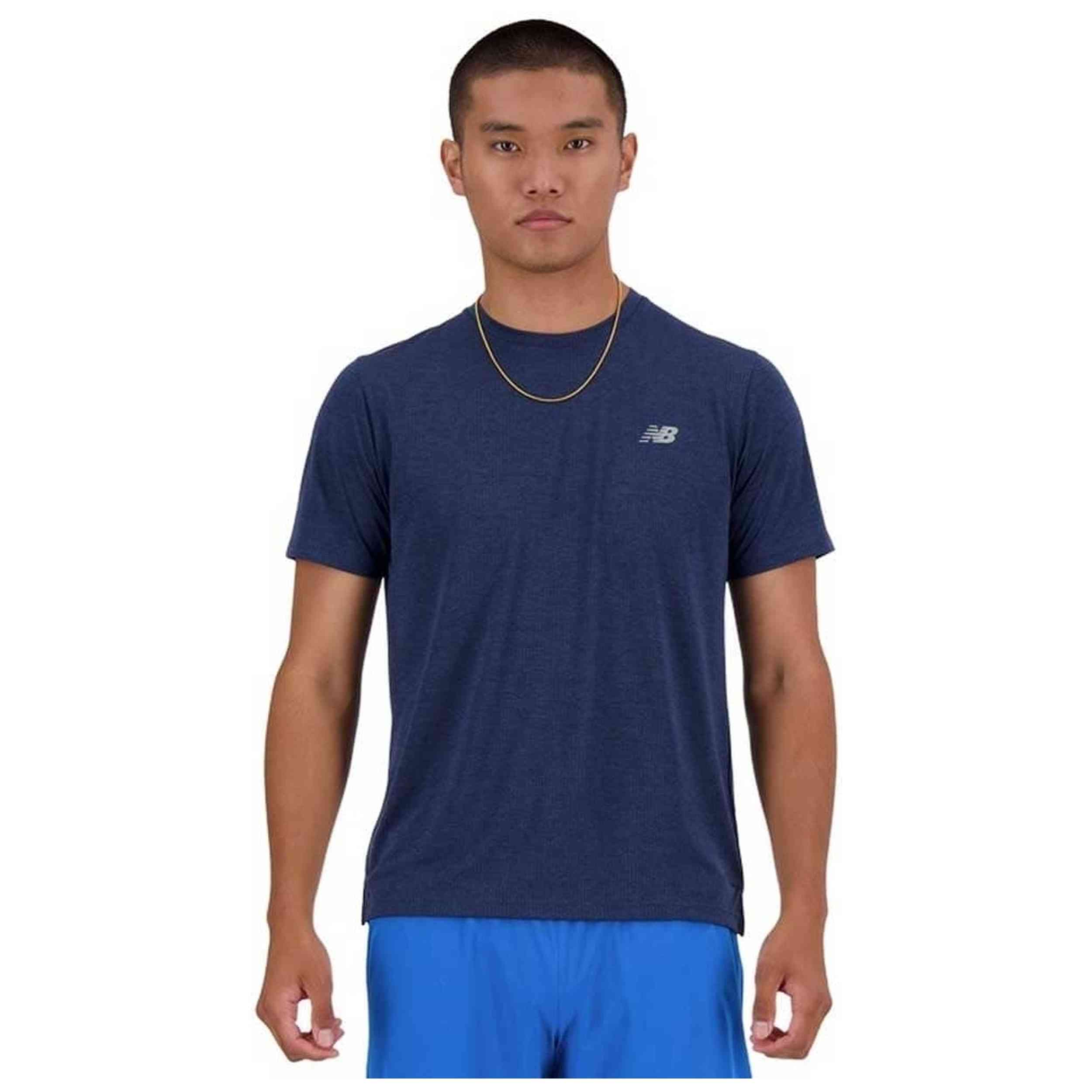 Camiseta De Manga Corta New Balance modelo MT41253NNH para Hombre en color Azul