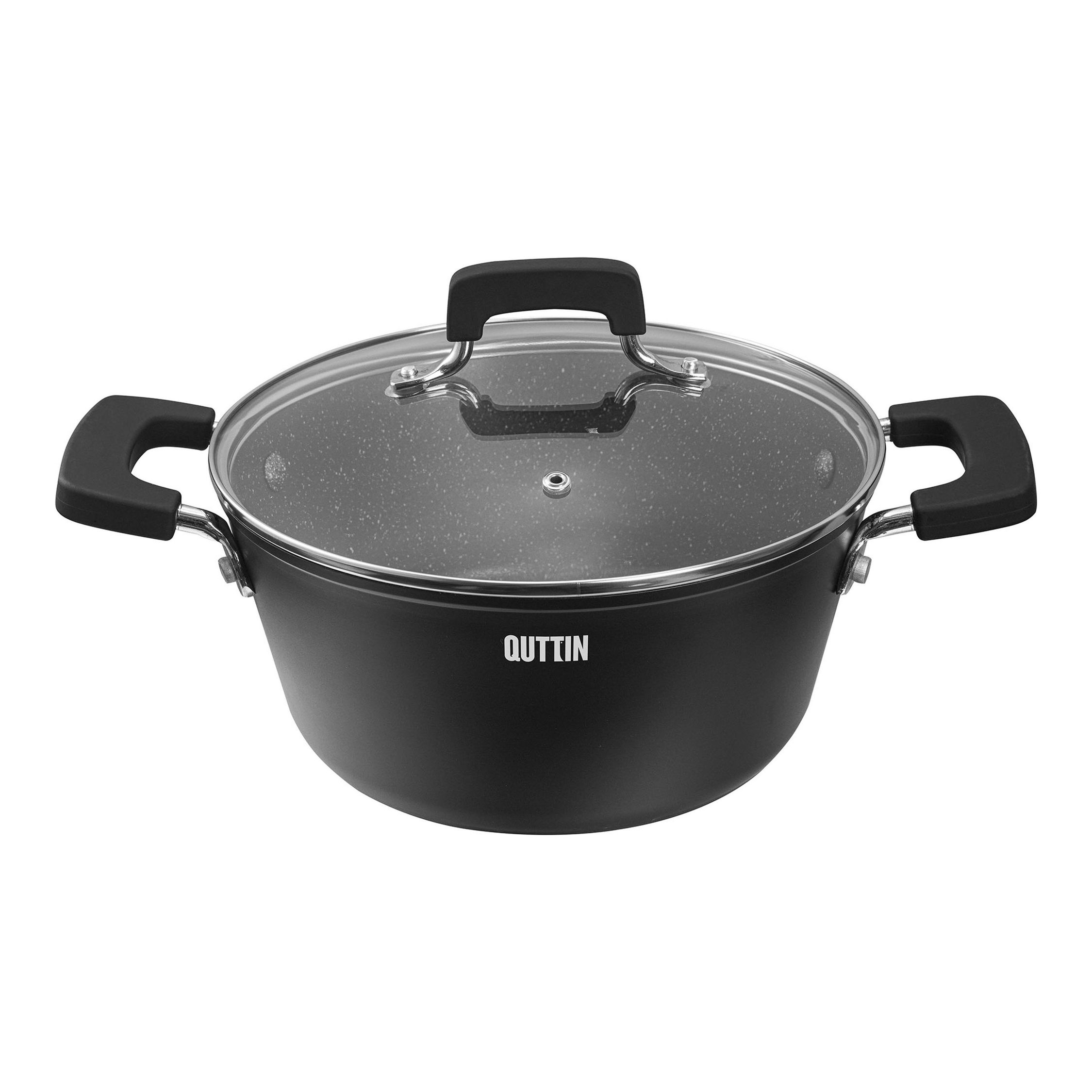 QUTTIN - Cacerola 20CM Aluminio Forjado con Tapa, Colección GrandChef - Apta para Todo Tipo de Cocinas, Antiadherente y Resistente - Diseño Ergonómico y Versátil | Amystyle