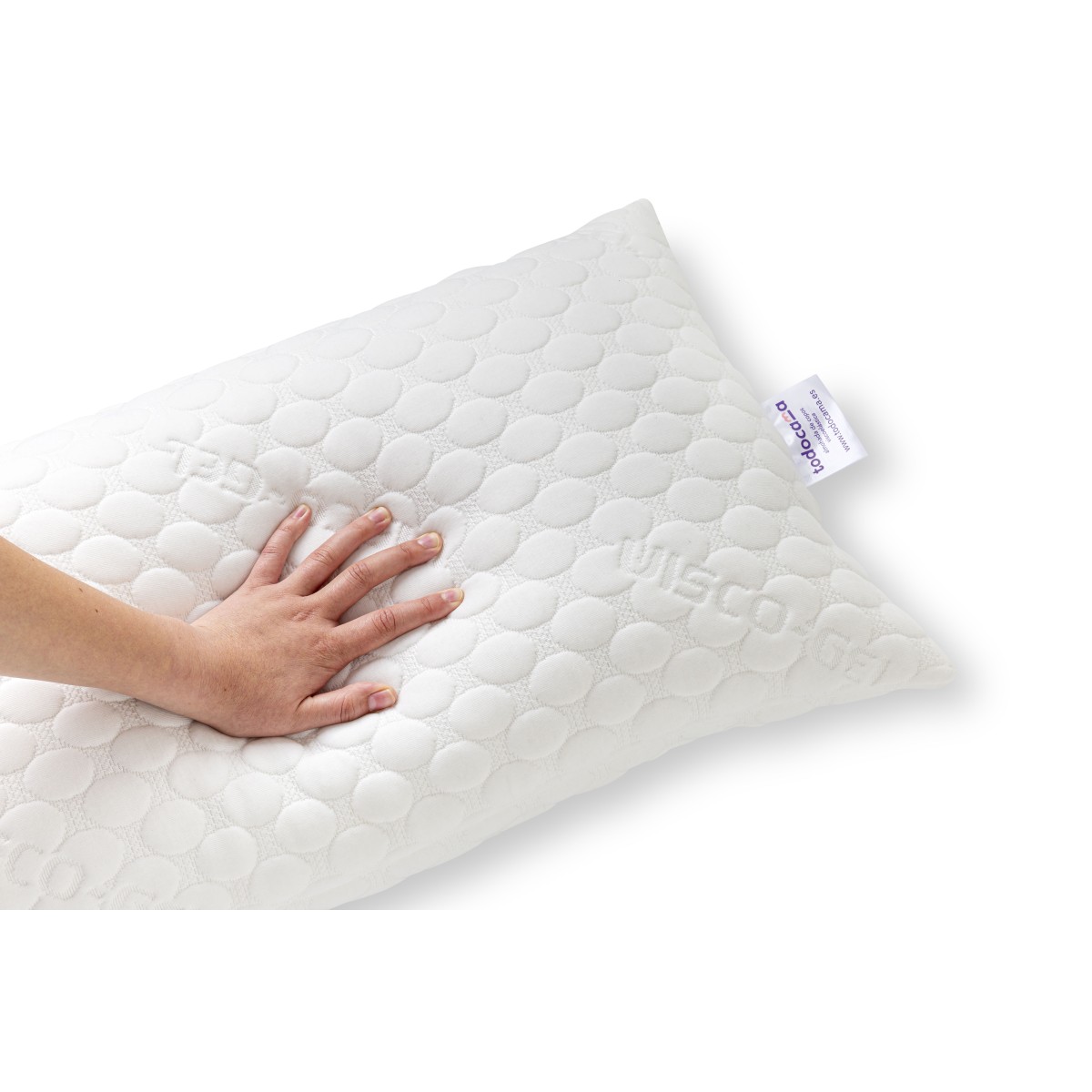 Todocama - Almohada Viscoelástica Viscogel Copos Firmeza Media-Alta.