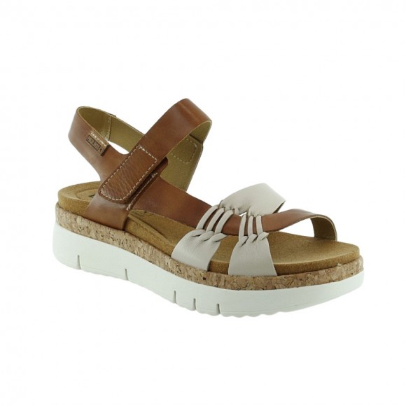 Sandalias Pikolinos Palma Blanco-Marrón Pikolinos DPIK22E04