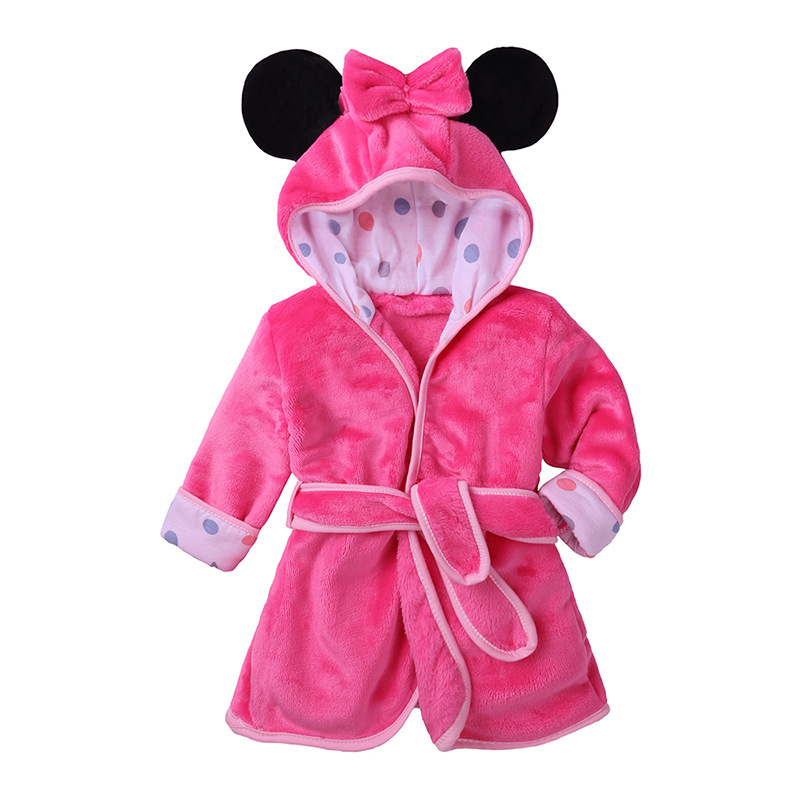 Pijama infantil, albornoz con capucha, cálido y suave.