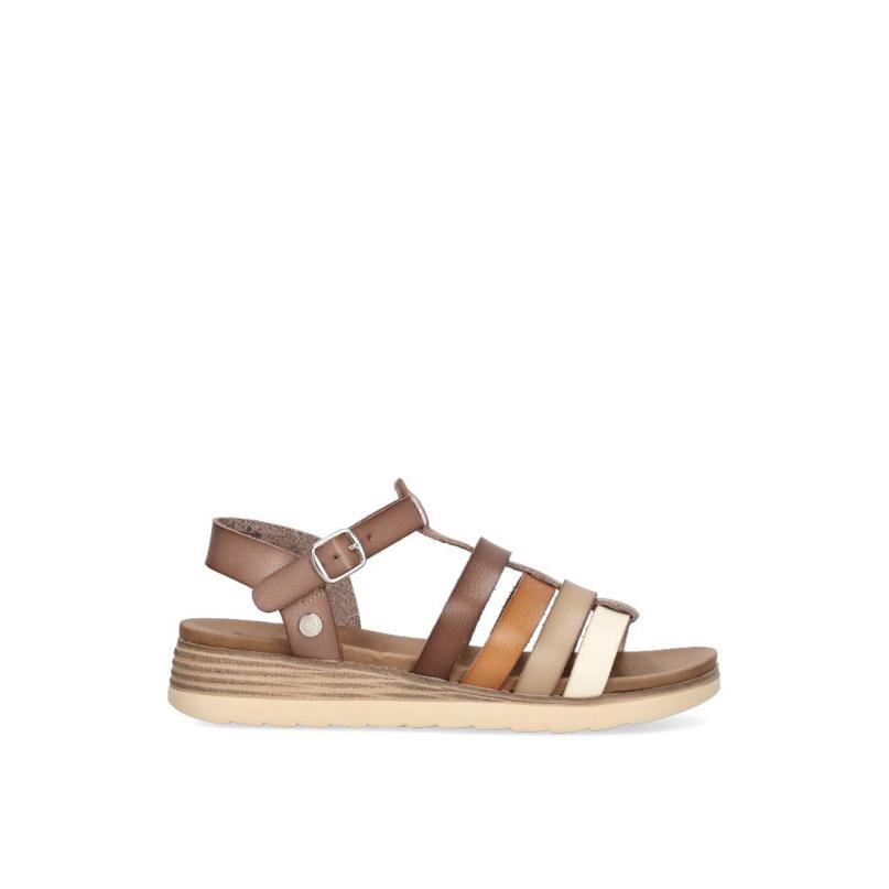Sandalia Xti - Mujer - Suela Plana - Modelo 142899 - Color Taupe