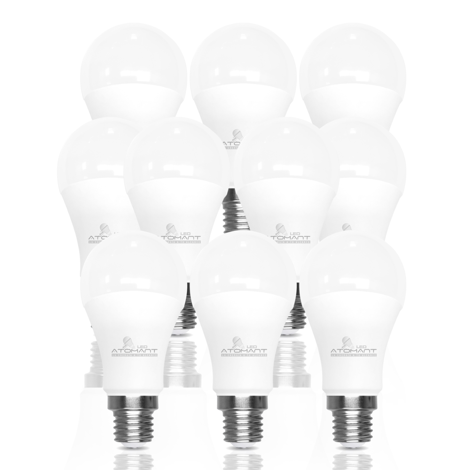 LED ATOMANT Bombilla LED E27 A60 12W, 1300 Lúmenes, Casquillo Grueso, Equivalente a 120W Tradicional, No Regulable, Alta Eficiencia Energética, Encendido Instantáneo, Ideal para Lámparas de Techo, Sobremesa, Apliques y Uso Doméstico o Profesional