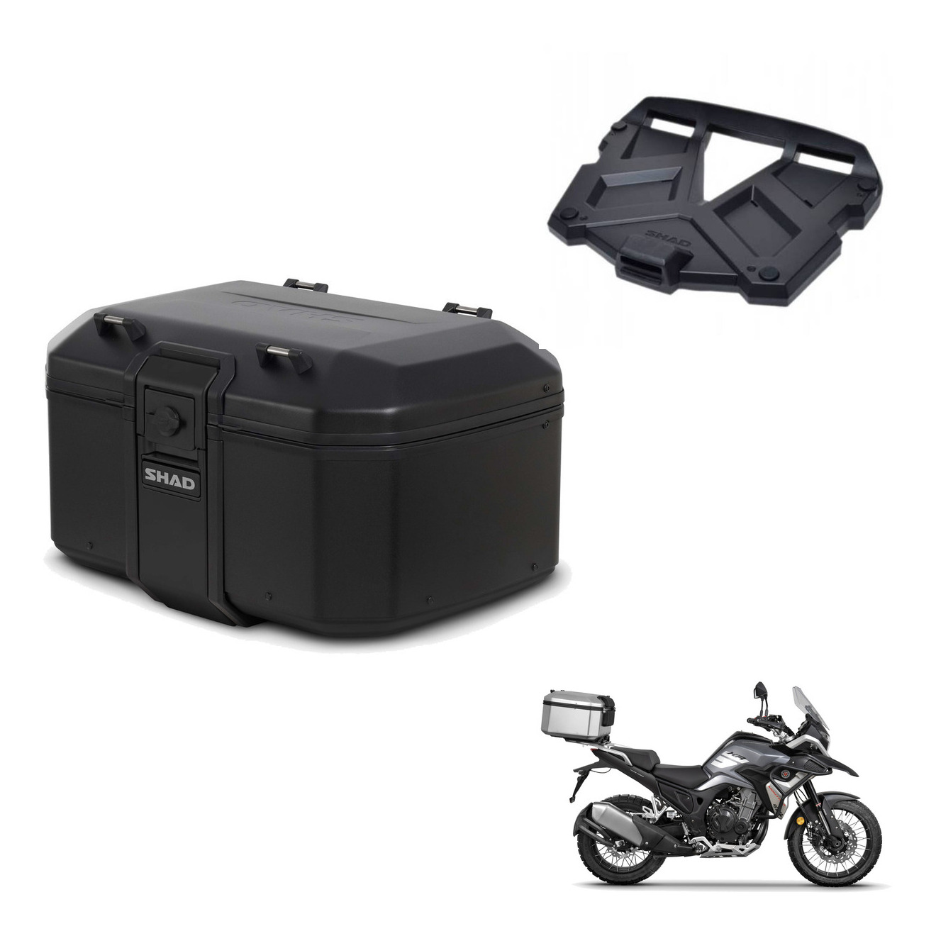 Baul Tr55 Pure Black + Herraje Baul + Pa KIT-569468