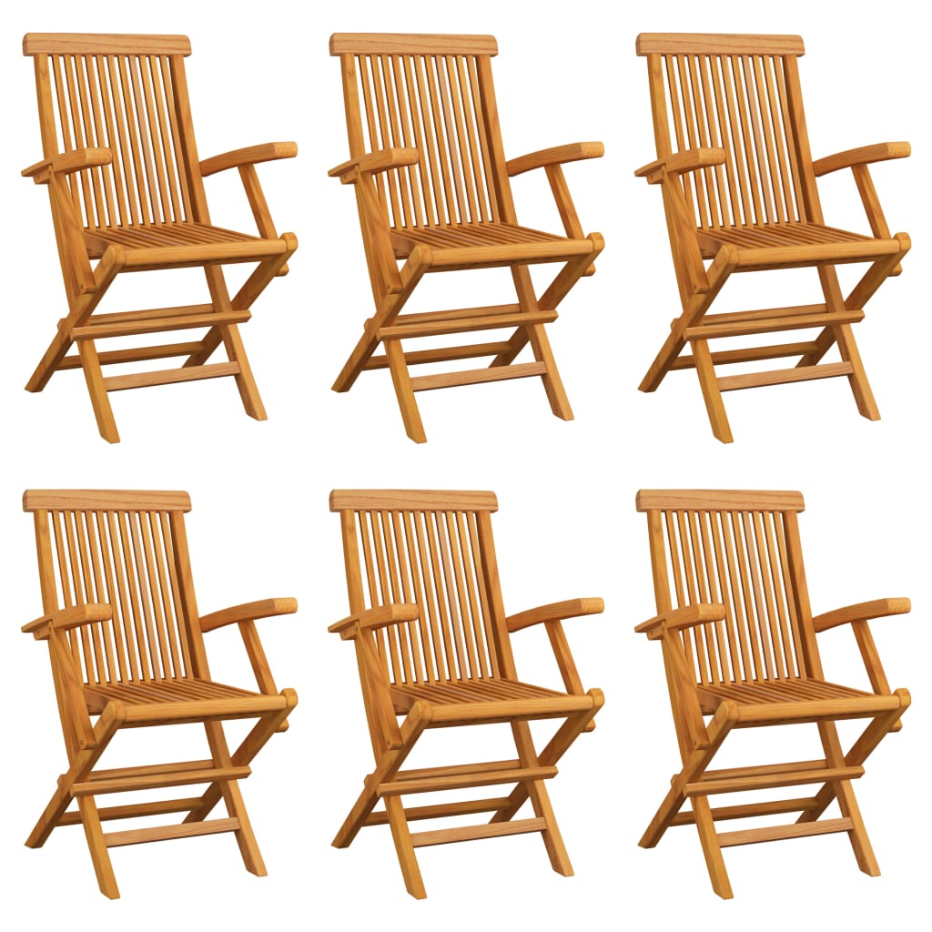 vidaXL Sillas de jardín madera maciza de teca Set de 2/3/4/6/8