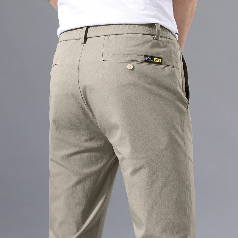 TK Pantalones Casuales Para Hombre Primavera Verano Mallas Elásticas Clásicos De Negocios Para Golf Moda Coreana Ropa Masculina