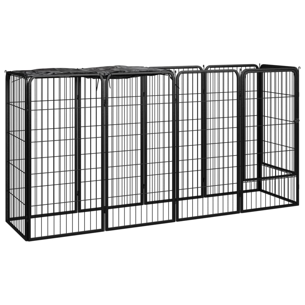 vidaXL Corral para Perros Acero con Recubrimiento en Polvo Cachorros Dimensiones 100x50x100 cm (6 paneles),  200x50x100 cm (10 paneles),  200x150x100 cm (14 paneles) y mas
