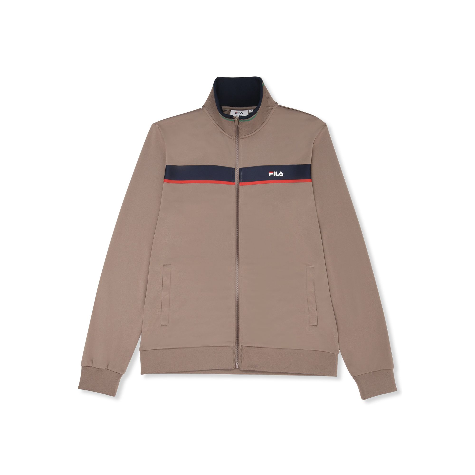 FILA | Chaquetas Hombre, Modelo Sagano Regular Taped Track Jacket, Chaqueta Deportiva Retro en 100% Poliéster con Cierre de Cremallera y Detalle de Cinta