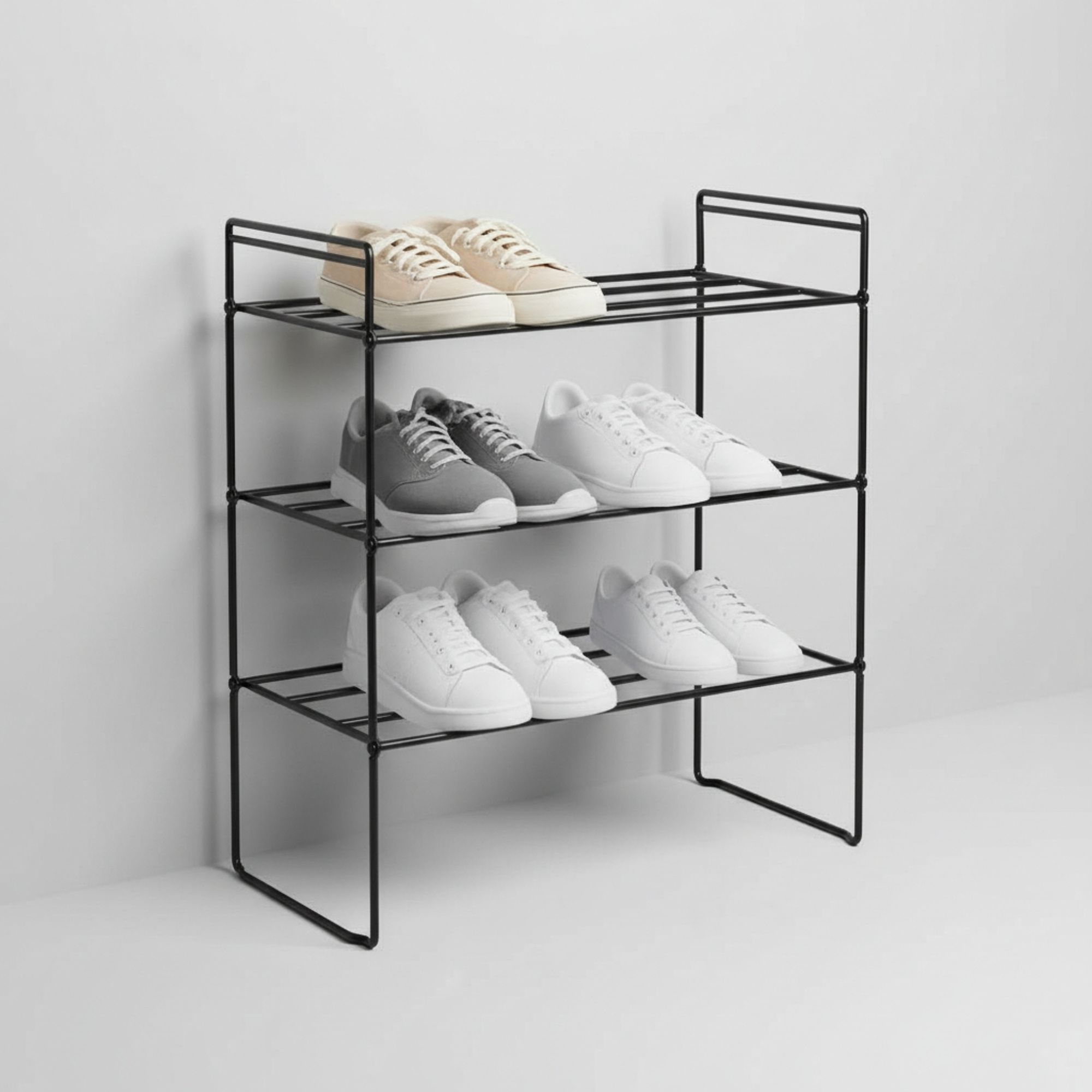 MOBLEKIT | Zapateros y Organizadores de Calzado con Diferentes Niveles, Muebles de Madera, Metal o Tela TNT, Opciones Abiertas o con Puertas para Entrada, Dormitorio o Recibidor