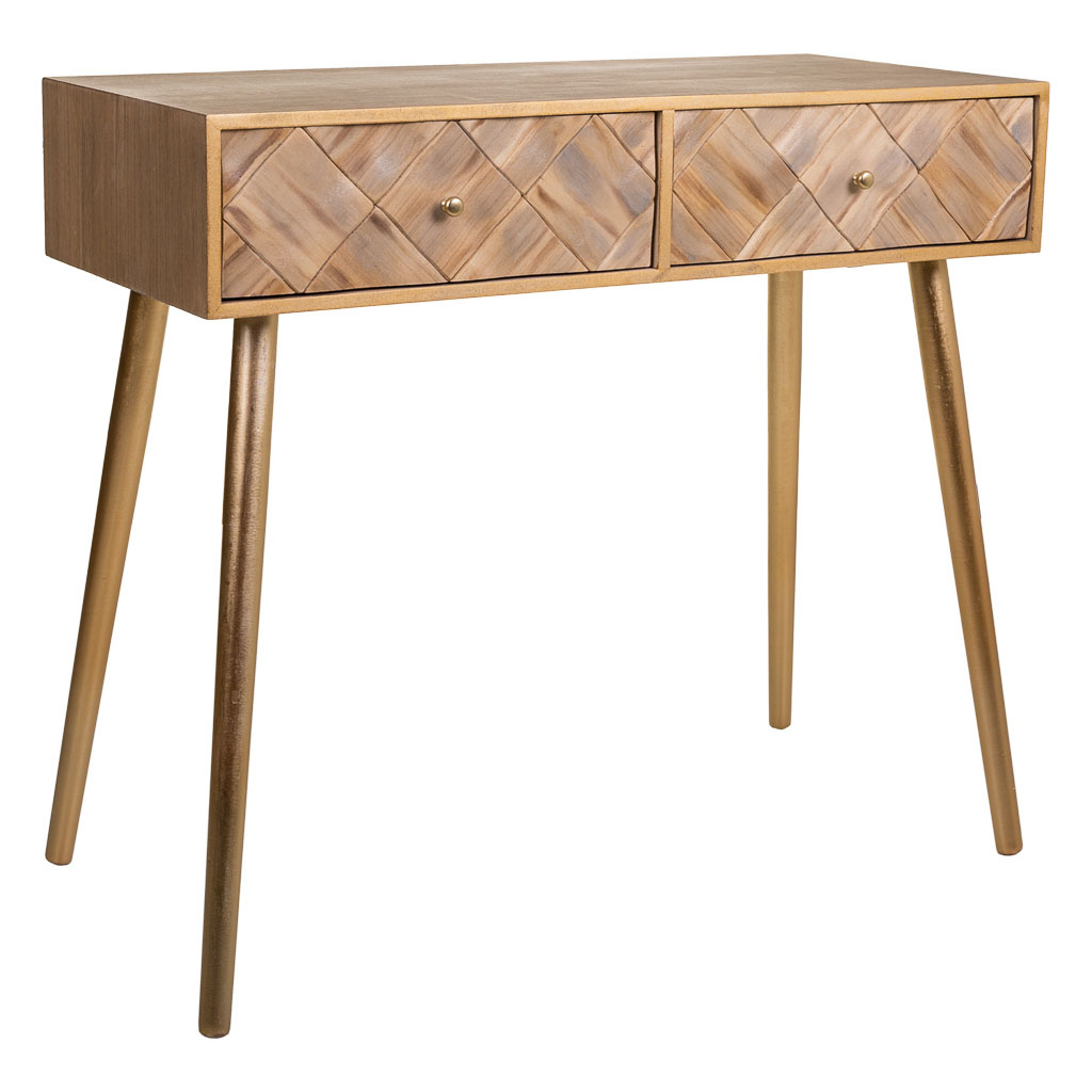 Wonderlust Deco - Recibidor de madera marrón 88x41x79 Marrón 88x41x79h cm