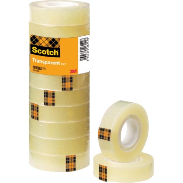 Scotch pack de 10 cintas adhesivas 15mm x 33m - color transparente