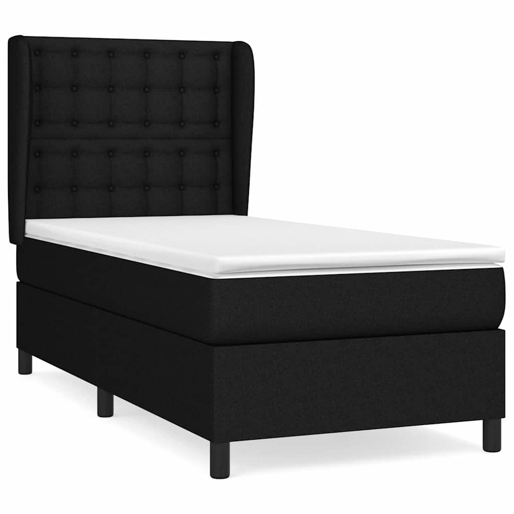 vidaXL Cama box spring con colchón tela 90x200 cm Multicolor
