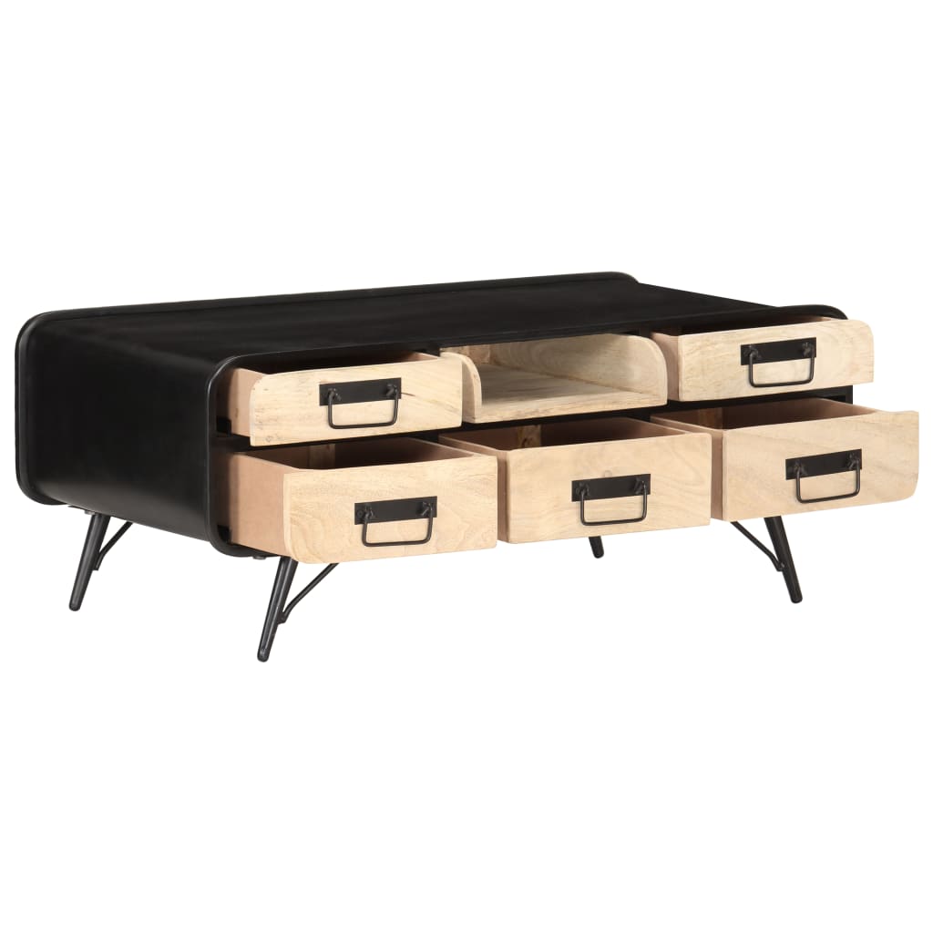 vidaXL Mesa de centro madera maciza de mango 100x50x40 cm Mesita de Salón o Comedor o Auxiliar Mesa de Café Meuble Salón