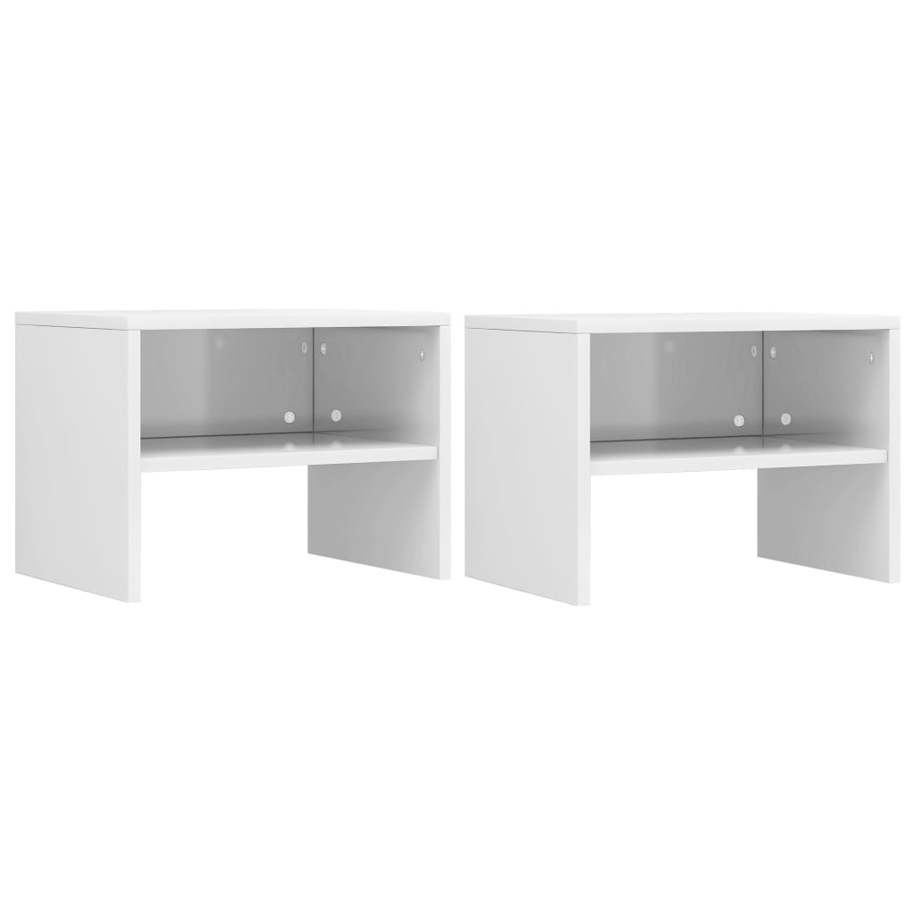 Vidaxl Mesitas de Noche 2 Unidades Madera Contrachapada 40x30x30 Cm - Blanco