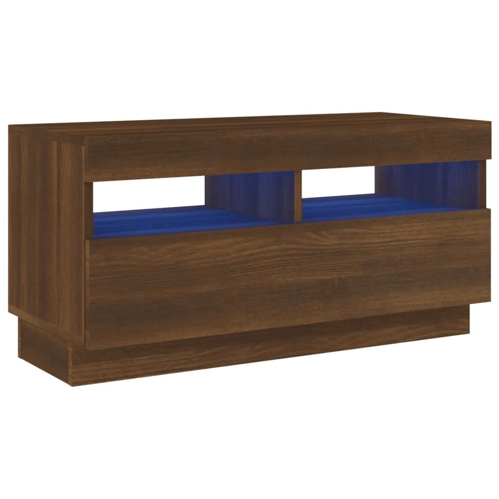 vidaXL Mueble de TV con luces LED 80x35x40 cm, Mueble de Salon, Mueble TV, Mueble TV salon, Mesa de TV, Mueble tele