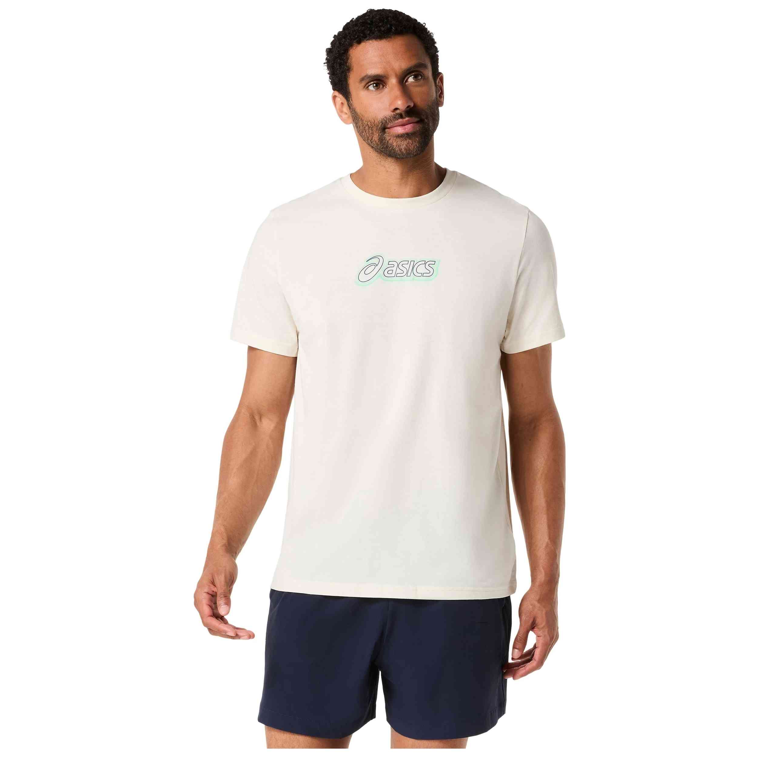 Camiseta De Manga Corta Asics modelo 2031F334-100 para Hombre en color Beige