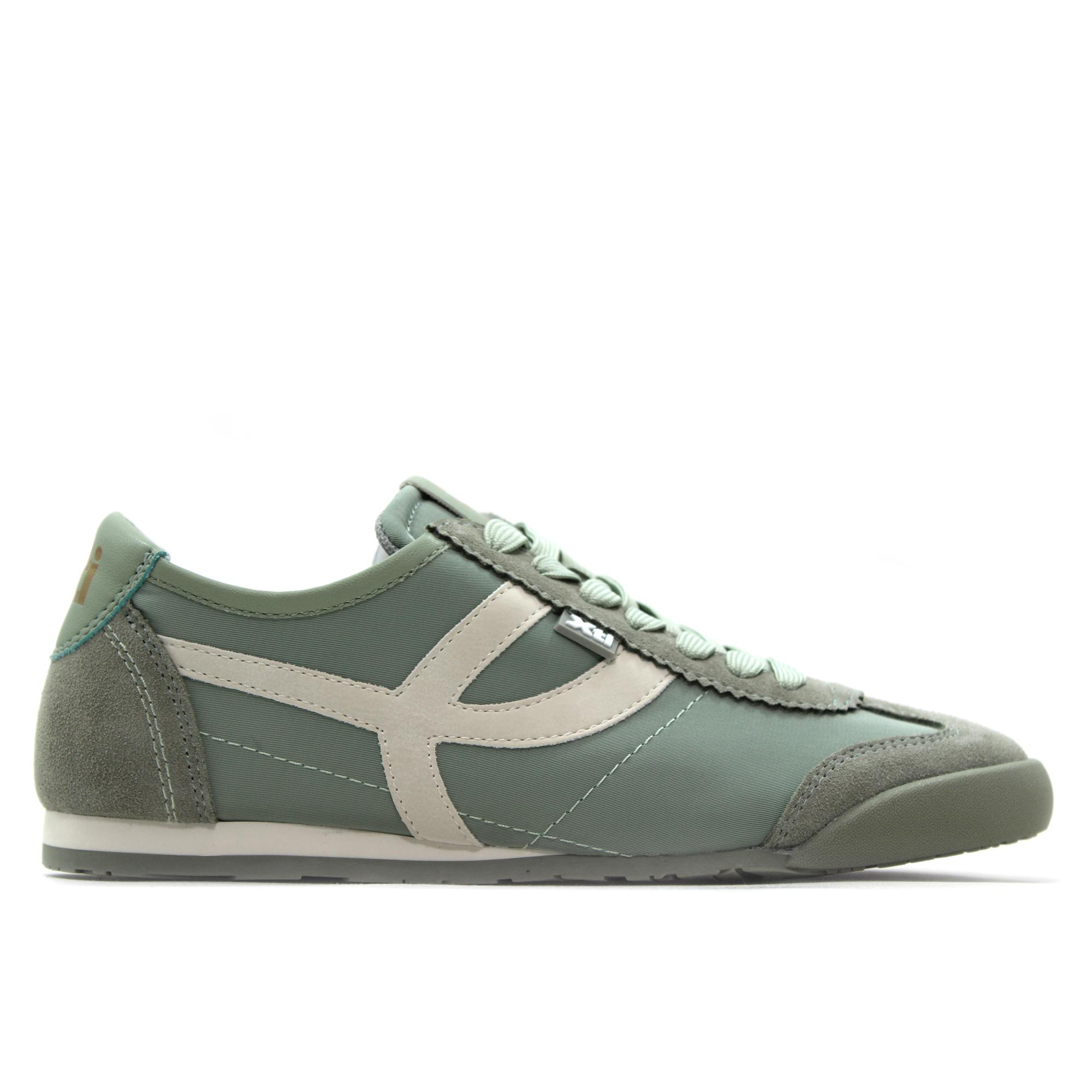 Xti 145218 Zapatilla deportiva casual,sneakers de cordones,suela de goma,piel y tela,sencilla,informal para señora