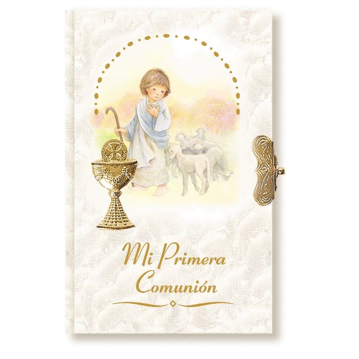 EDICROMO DEVOCIONARIO TELA IMITACION NACAR CON CIERRE PORTAL 25115 COMUNION 7x11x2 Cms.