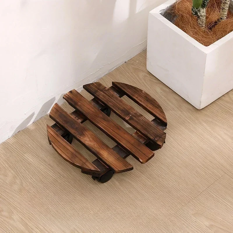 TK Soporte Móvil De Flores De Madera Gruesa Con Ruedas Universales Base De Rodillos Para Maceta De Bonsái Y Bandeja De Flores