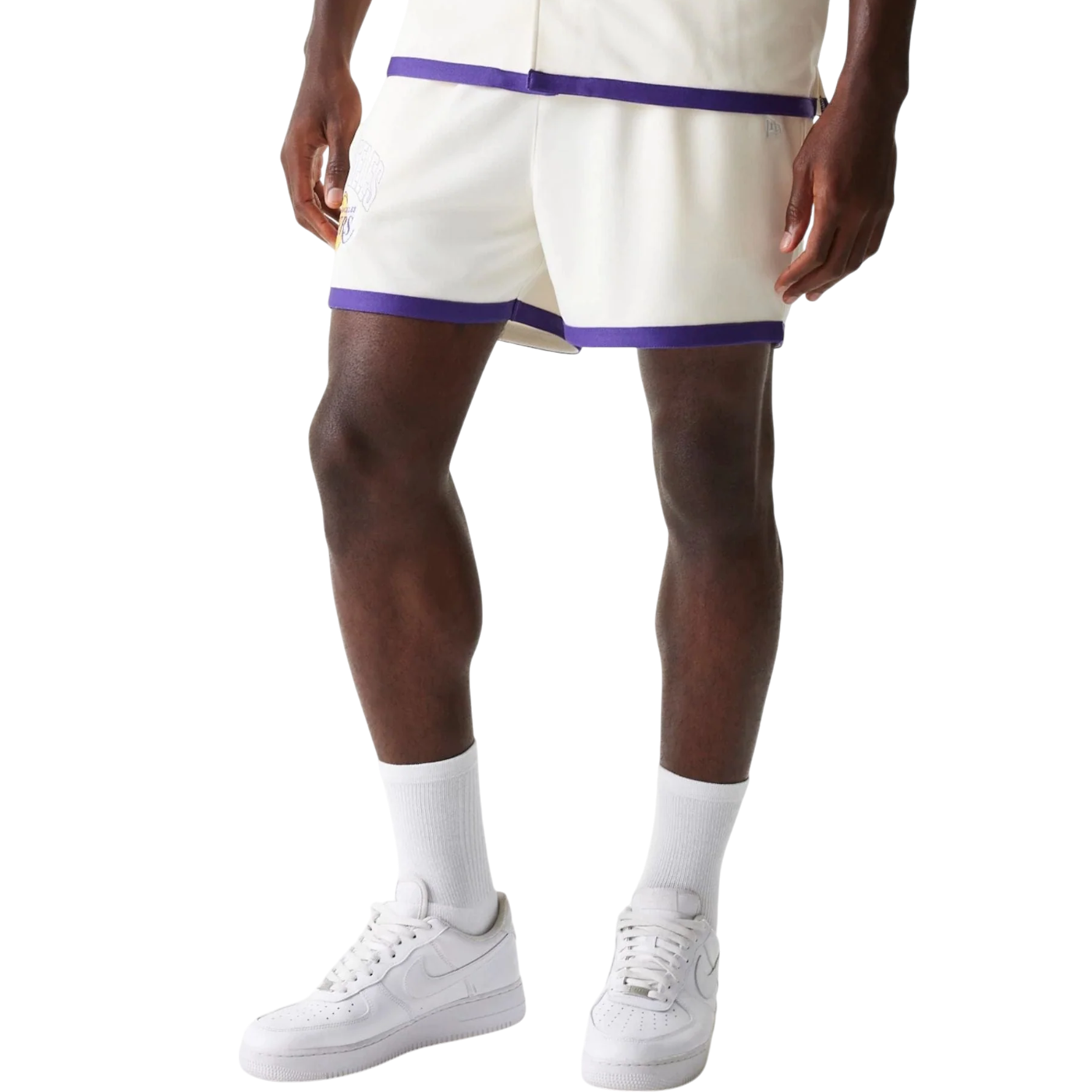 Short New Era LA Lakers NBA Team Logo Open Hombre Moderno, Ropa casual 100% Poliéster