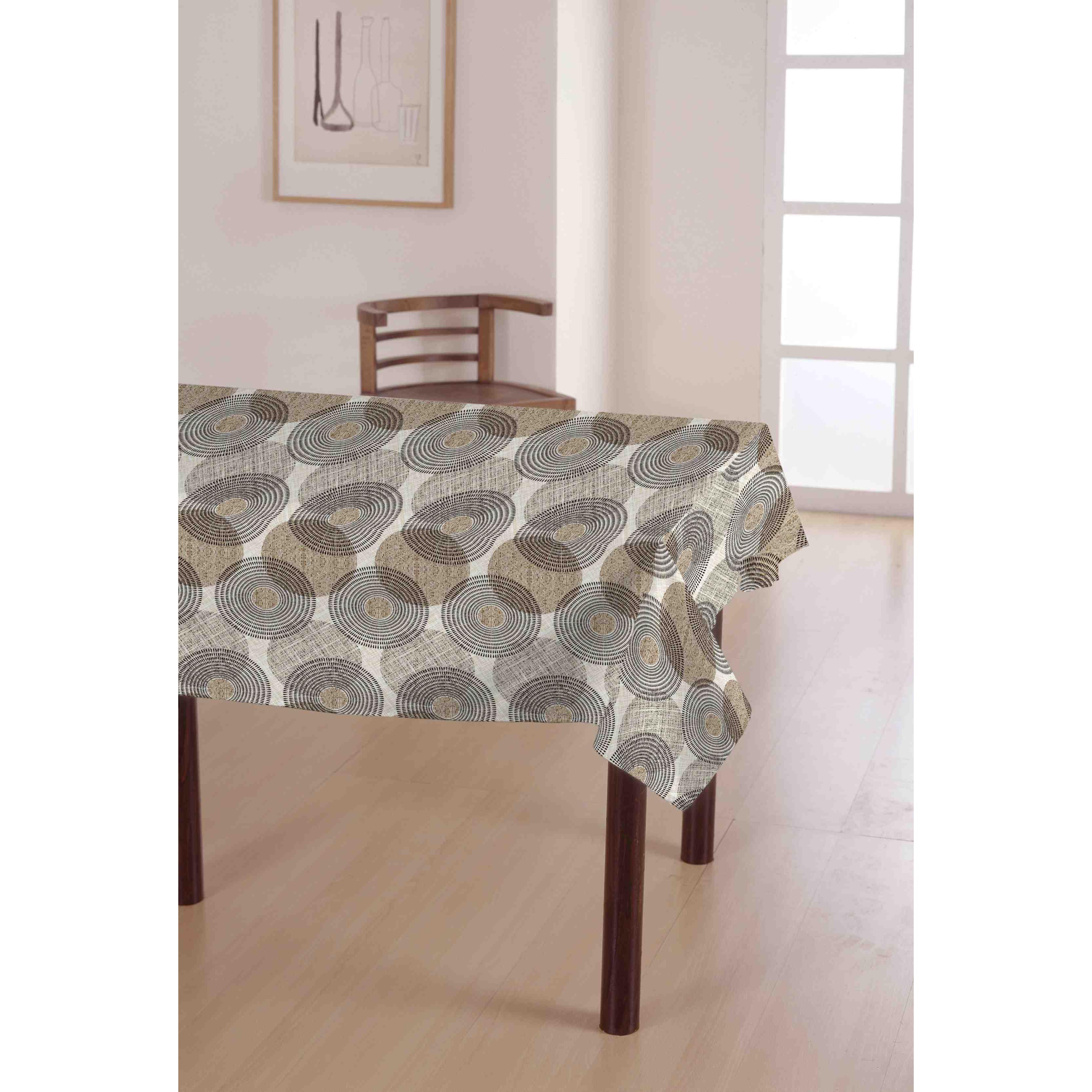 Mantel Hulehule Tex de Tela Resinada Antimanchas Impermeable Estampado Flores de Mimosa Tonos Amarillos - TWISTER BEIGE