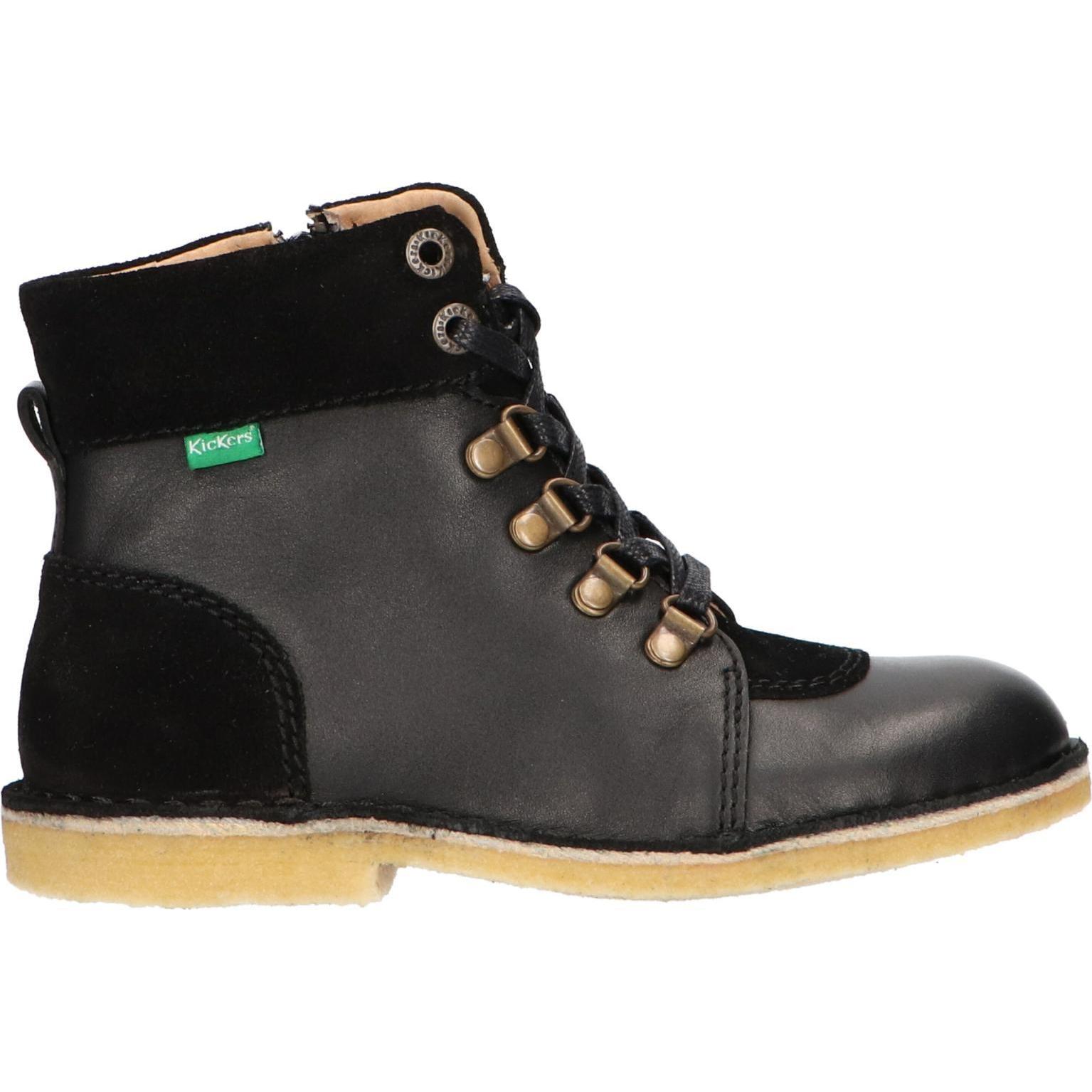 KICKERS 736370-30 KICK HOOD 8 NOIR Girl and Boy Boots for Women